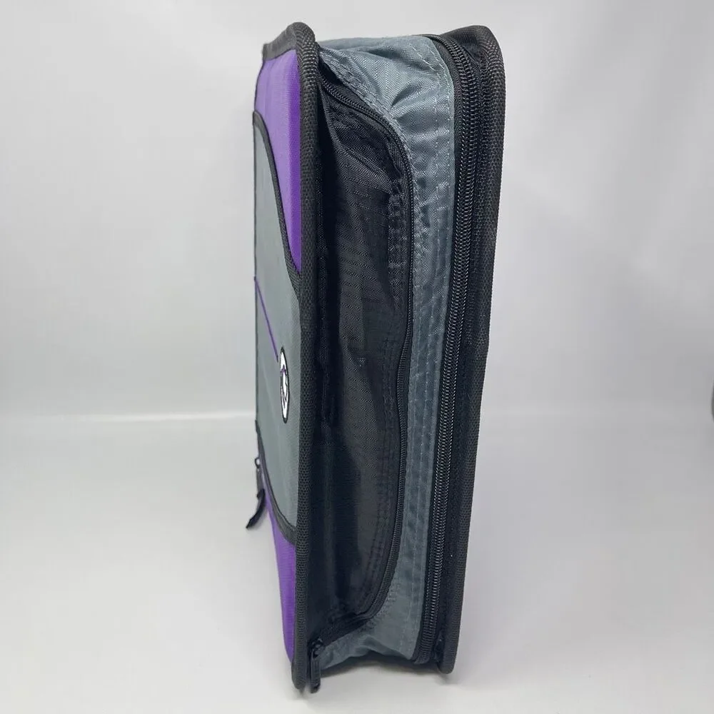 Case It Purple Large Capacity Zipper Binder 3 Rings 3